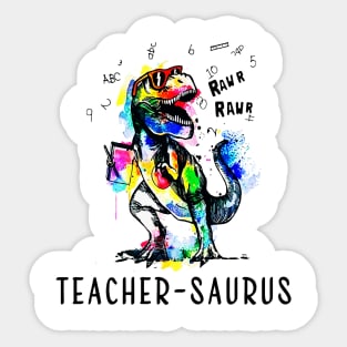 Teachersaurus Shirt Funny Dinosaur Teacher Gift Sticker